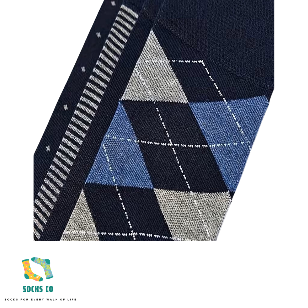 Rhombus Striped Casual Socks